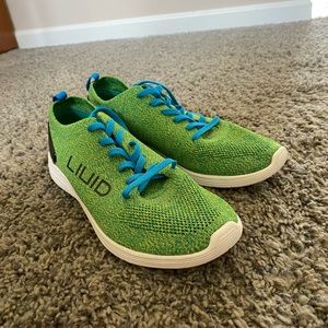 Green blue never work liuid running shoes